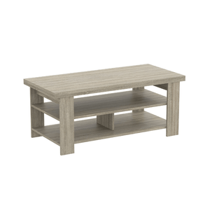 Dark Taupe Coffee Table with 3 Shelves
