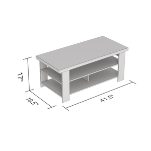 Dark Taupe Coffee Table with 3 Shelves