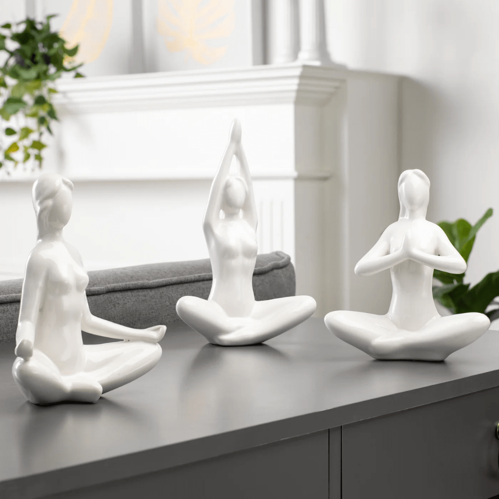 Yoga Ceramic Décor Sculpture - Prayer Hands Flow Sukhasana Namaste Hands Vinyasa