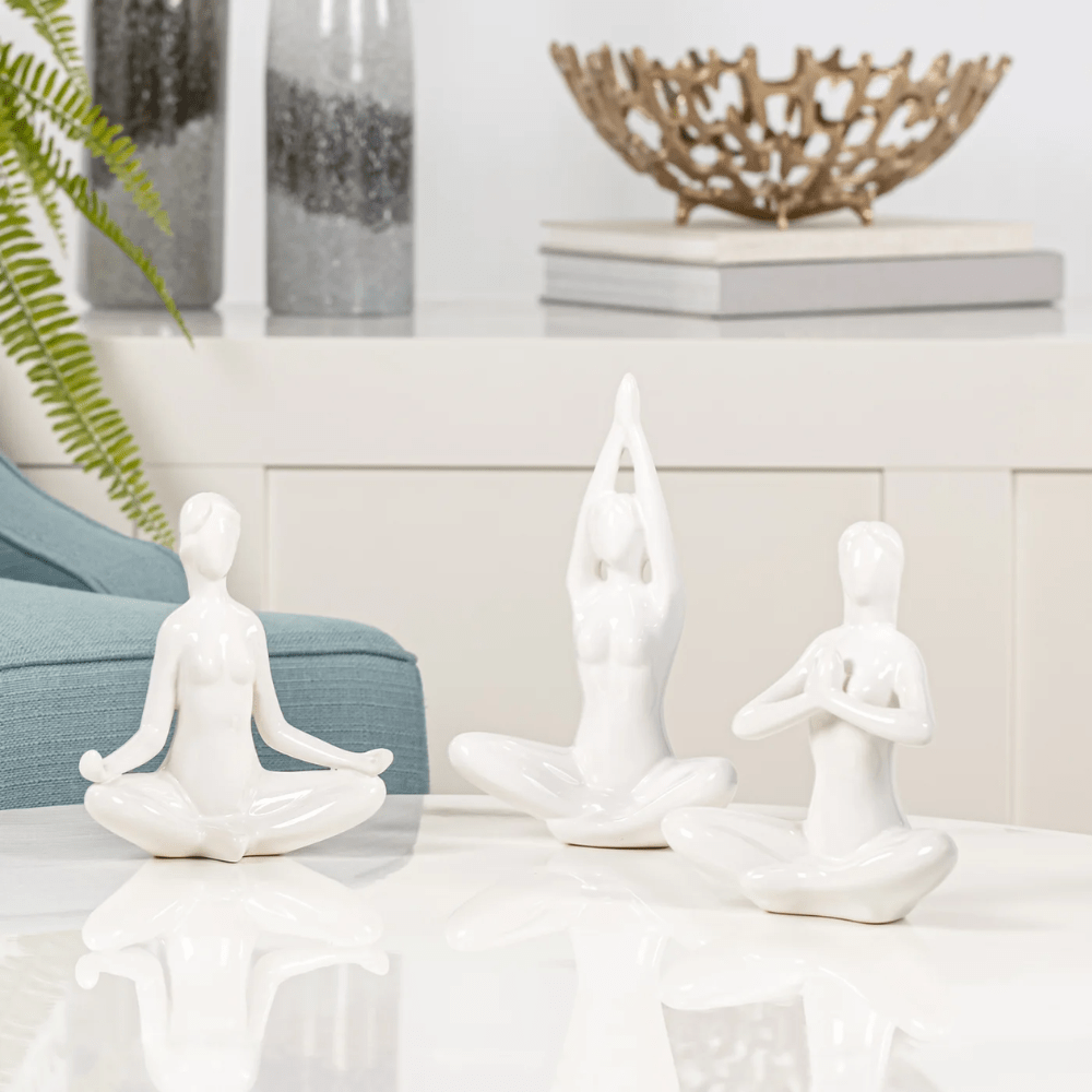 Yoga Ceramic Décor Sculpture - Prayer Hands Flow Sukhasana Namaste Hands Vinyasa