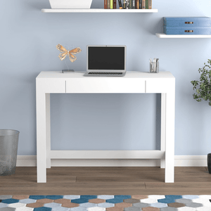 White Computer Desk with 1 Compact Drawer