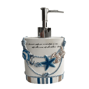 Luxury Modern Decor Bath Accessories Ensemble Including Bathroom Liquid Soap Pump Lotion Dispenser, bath accessory, Winfred Nautical Style