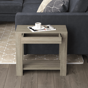 White Accent Table with 1 Drawer and 1 Shelf