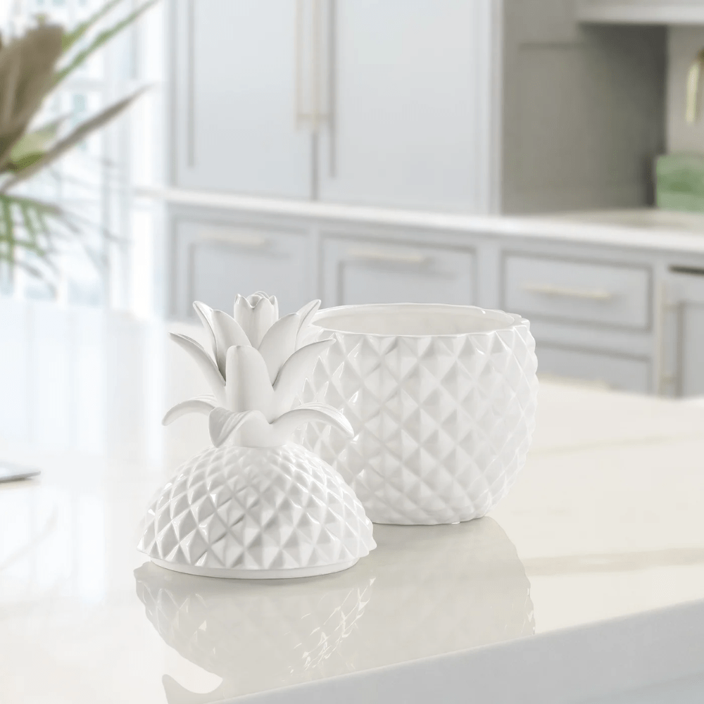 Pineapple White Ceramic Canister (2 Size)