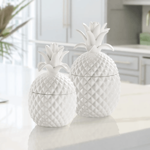Pineapple White Ceramic Canister (2 Size)