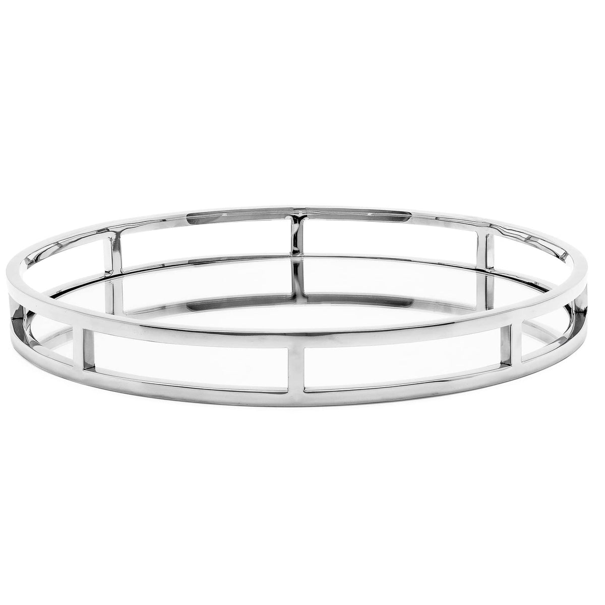 Lux Round 15d&quot; Stainless Steel Mirror Tray
