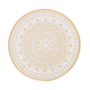 Savoy Gold Trim 4 Piece Round Coaster Set - Florence