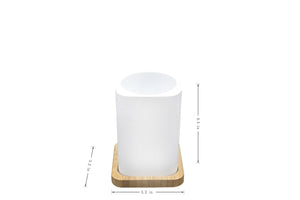 Alpha Modern Bamboo Resin Style Ensemble Including Liquid Soap Pump Lotion Dispenser, bath accessory