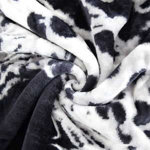 Reversible 8 LB Oversized Heavy Woven Fluffy Warm Korean Style Mink 2 Ply Animal Flannel Fleece Throw Raschel Blanket, Deer Safari Pattern