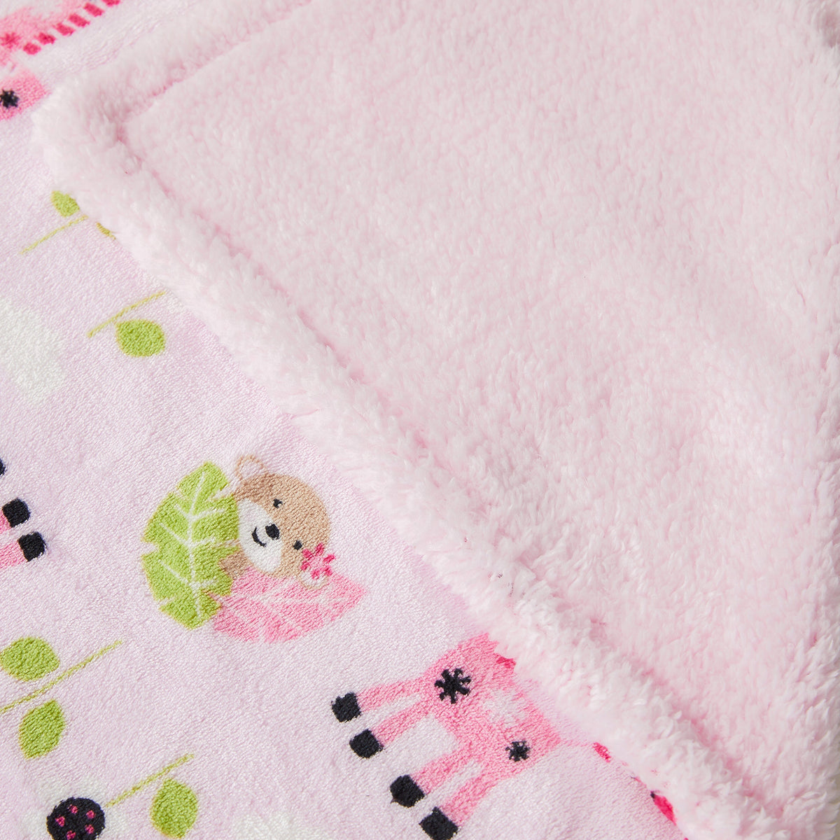 Reversible Rich Printed Woven Fluffy Plush Soft Warm Flannel Fleece Sherpa Kids Children Blanket, 30 x 40 Inch
