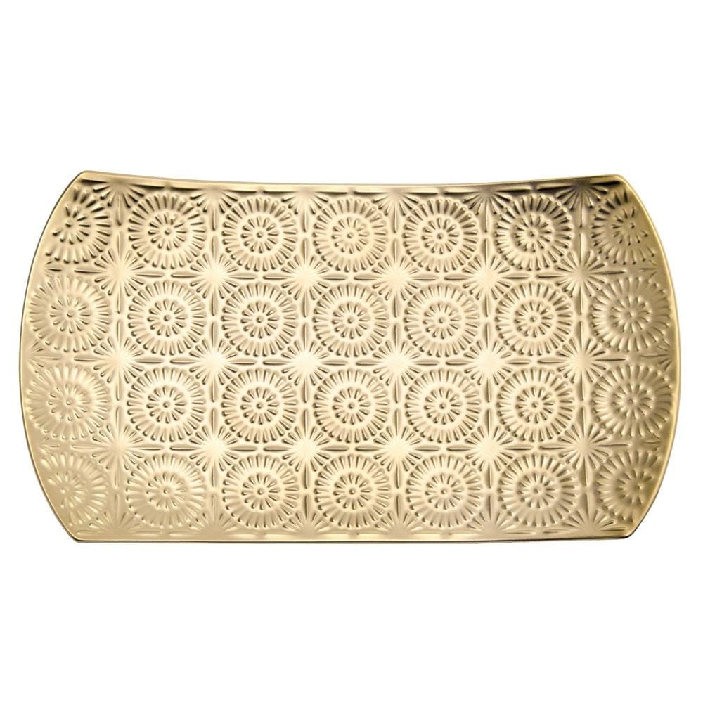 Clara Embossed Mandala Ceramic 8x14.5&quot; Platter