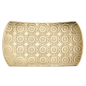 Clara Embossed Mandala Ceramic 8x14.5&quot; Platter