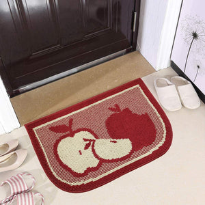 Red Apple Design Ultra Water Absorbent Soft Durable Woven Fluffy Runner Floor Mat Indoor Kitchen Rug, Non-Slip Rubber Backing Safety