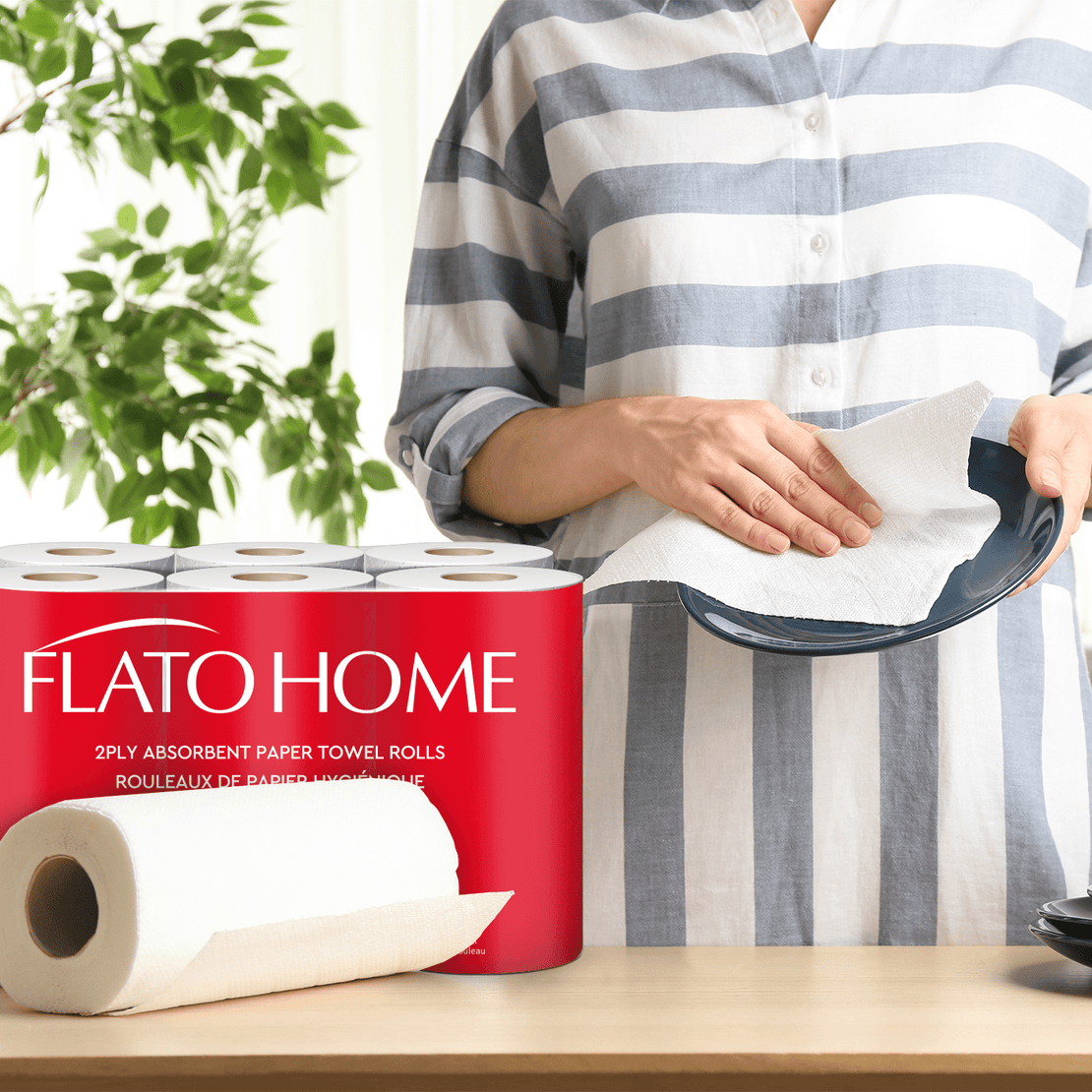 Tree Free Strong & Absorbent Paper Towels, 150 Sheets per roll, 6 Rolls Per Package