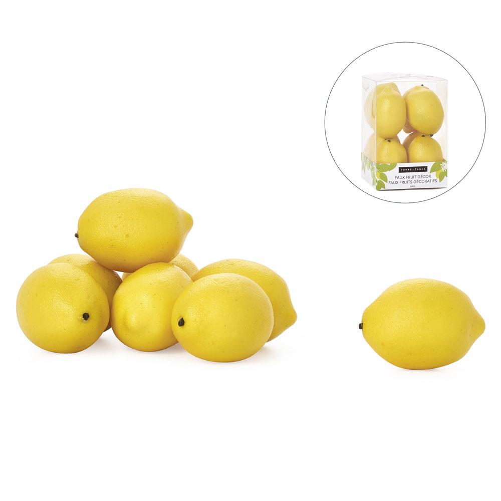 Orchard 8 Piece Faux Fruit Decor Set - Lemons