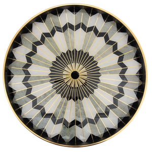 Savoy Gold Trim 2 Piece Round Tray Set - Mosaic