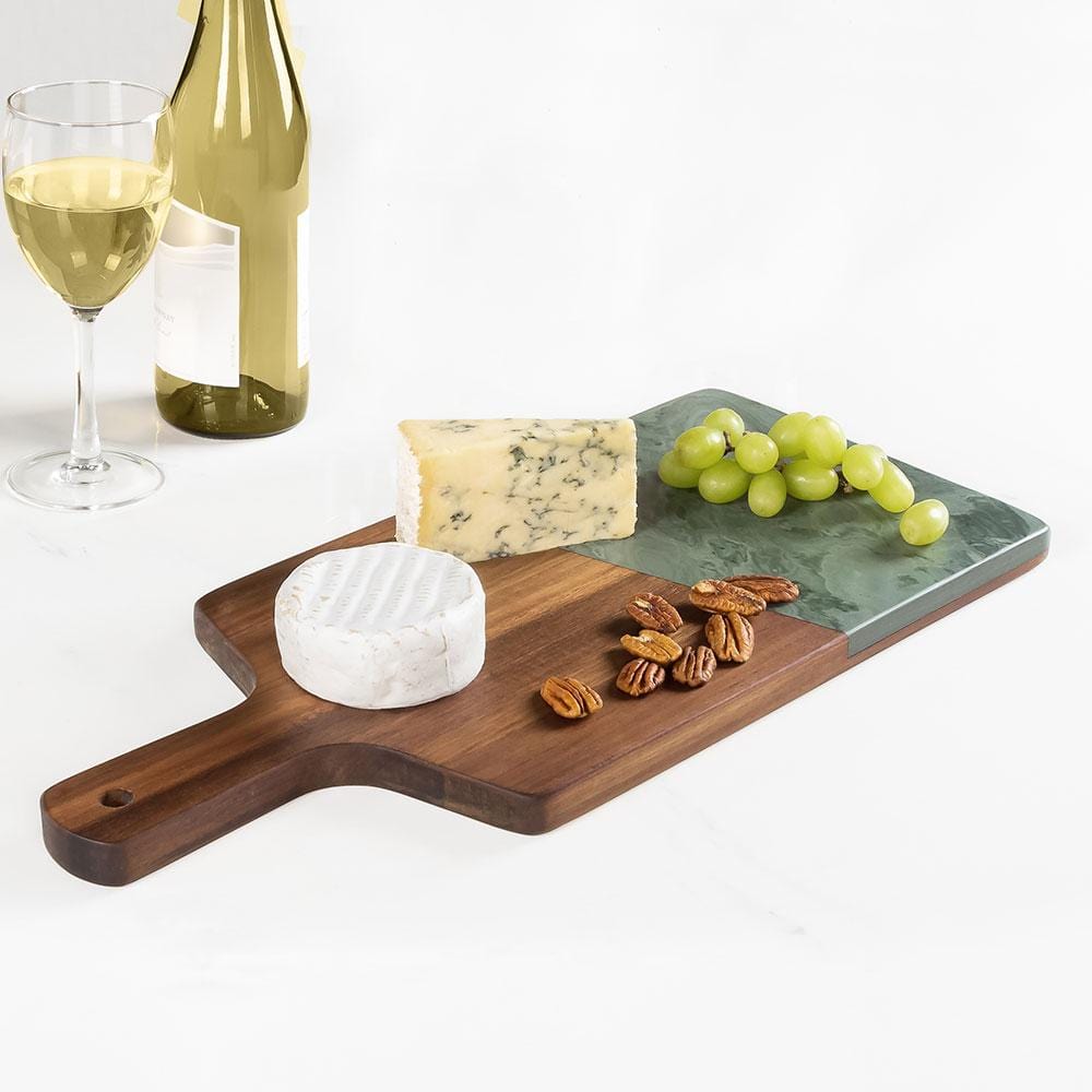 Sienna Acacia Wood &amp; Green Slate Cheese Paddle Board