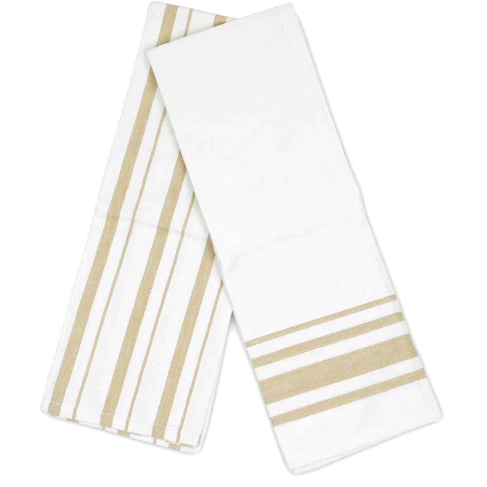 Tea Towel & Kitchen Towel - White with Navy Stripe – Salacia Salts
