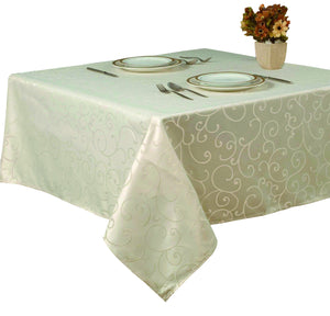 Premium Solid Damask Kitchen Tablecloth