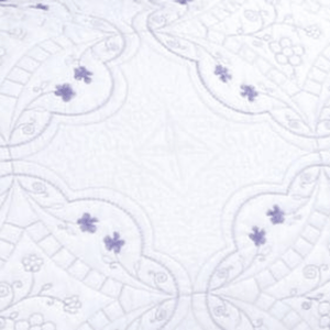 Embroidered Stitching Coverlet Bedspread Ultra Soft Solid 3 Piece Summer Quilt Set with 2 Quilted Shams, Purple Floral