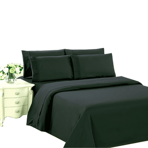 Ultra Soft Silky Deep Pocket Solid Rayon from Bamboo All Season 6 Pieces Sheet Set with 4 Pillowcases