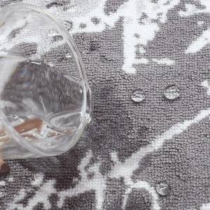 Decor Luxury Non-Slip Safety Ultra Water Absorbent Soft Fluffy Marble Design 2 Pieces Bathroom Bath Rug Floor Mat Set