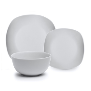 12 Piece Set Dinnerset Porcelain Soft Square - Lyon