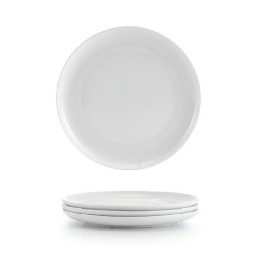 Gourmet Super White Porcelain Side Plates - 4 Pack