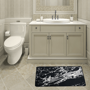 Decor Luxury Non-Slip Safety Ultra Water Absorbent Soft Fluffy Marble Design 1 Piece Bathroom Bath Rug Floor Mat