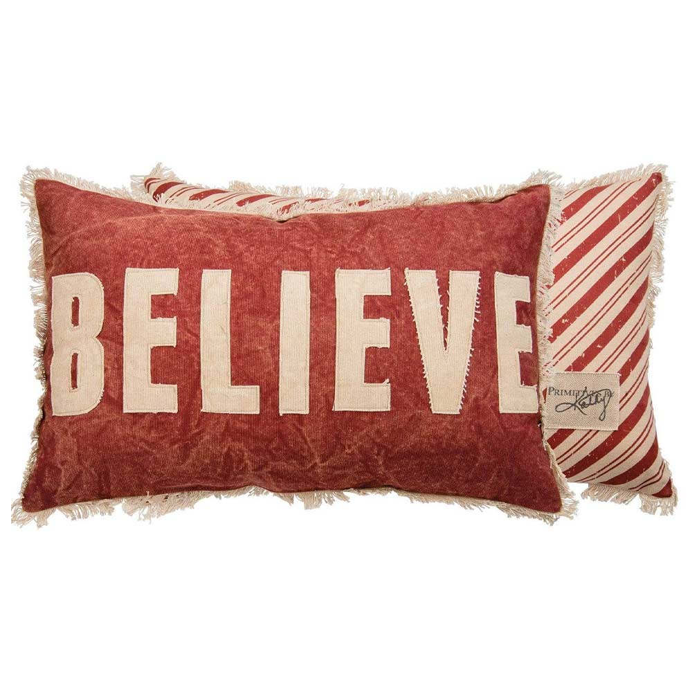 &quot;Believe&quot; Christmas Throw Pillow
