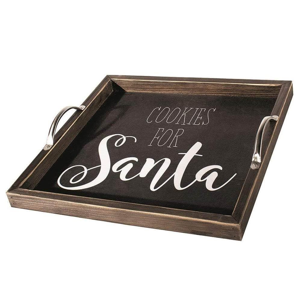 &quot;Cookies for Santa&quot; Christmas Themed Wooden Tray