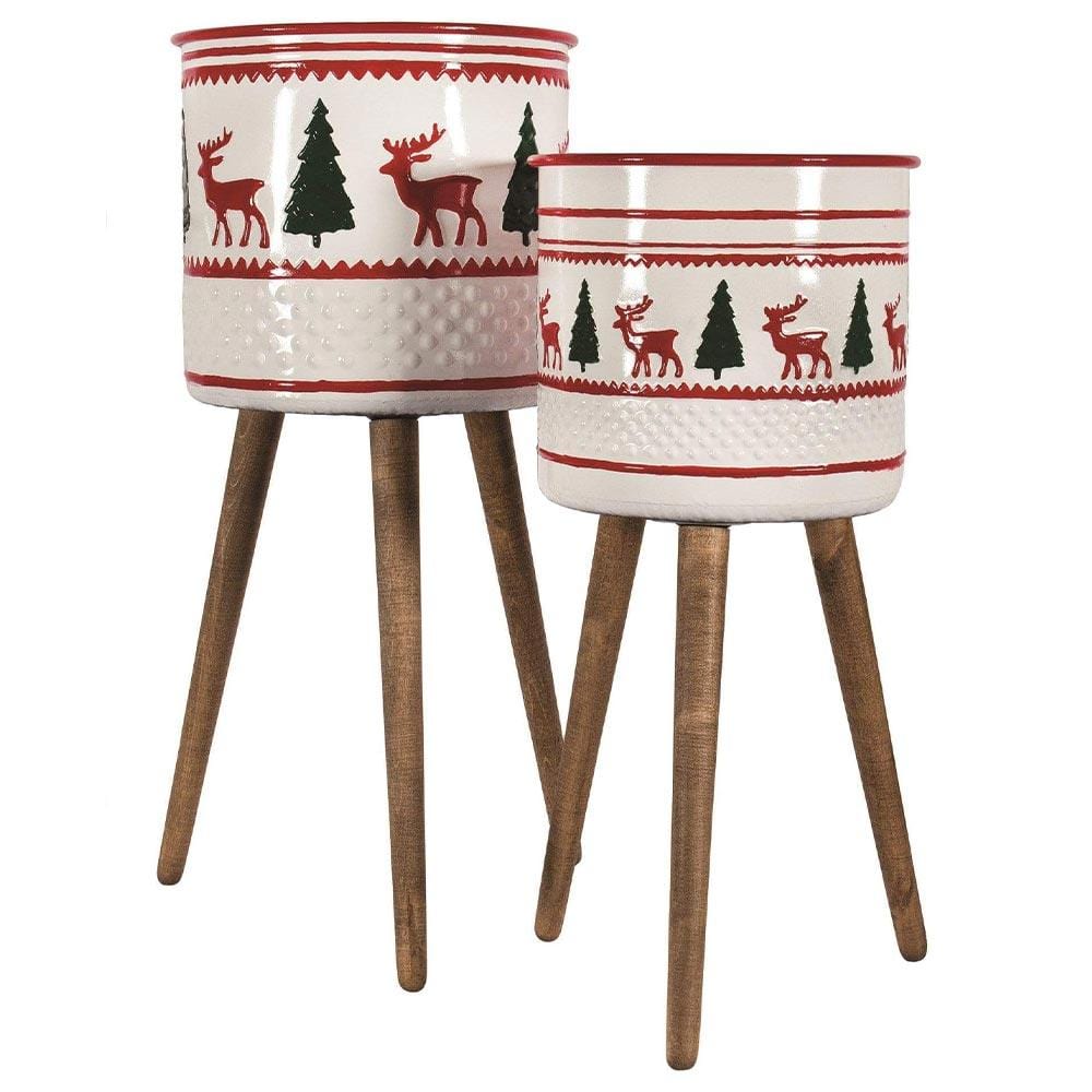 Holiday Themed Planter Pots (Set of 2)