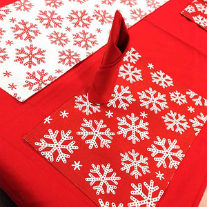 Snowflakes Festive Table Runner 13 By 54 Inch, Red &amp; White