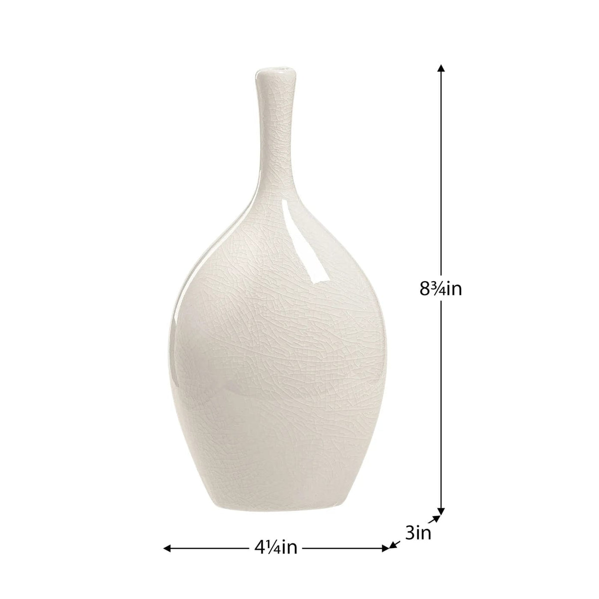 Lilo White Crackle Ceramic Vase