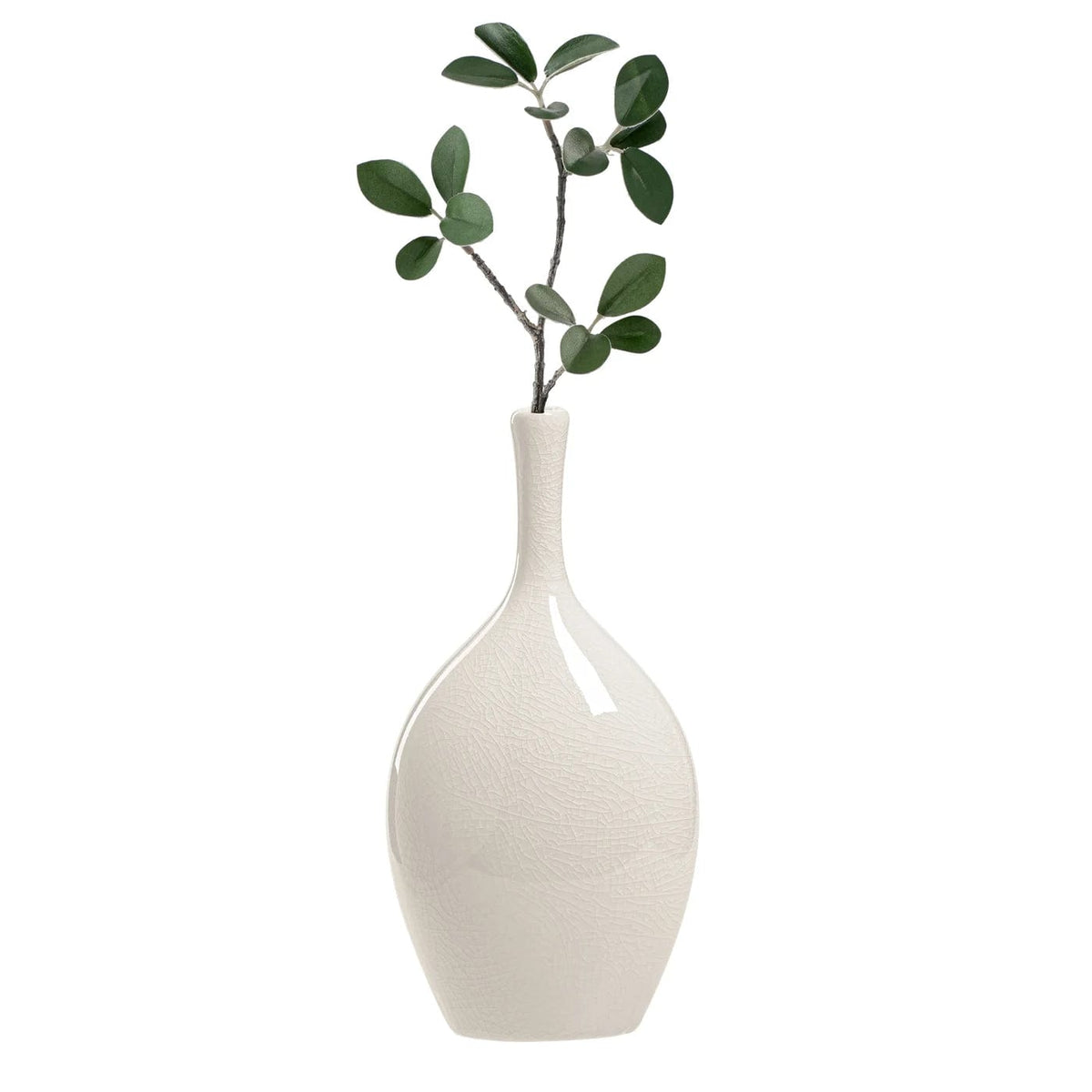 Lilo White Crackle Ceramic Vase