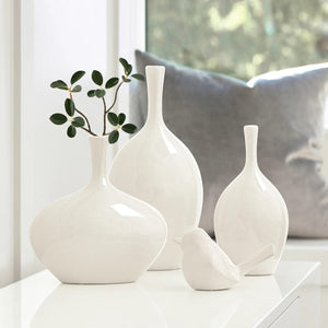 Lilo White Crackle Ceramic Vase